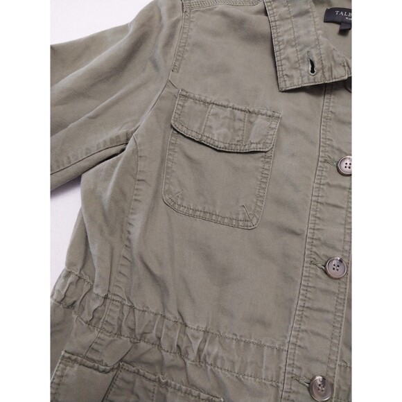 Talbots Jacket Womens Large Olive Green Pockets Utility Everyday Norm Casual - Picture 12 of 16